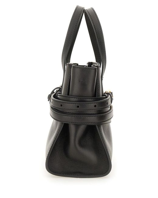 Moschino Black Moschino Tie Me Small Leather Handbag