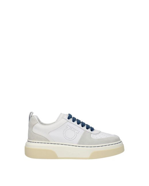 Ferragamo Sneakers Cassina Dames Leer Wit/grijs in het White