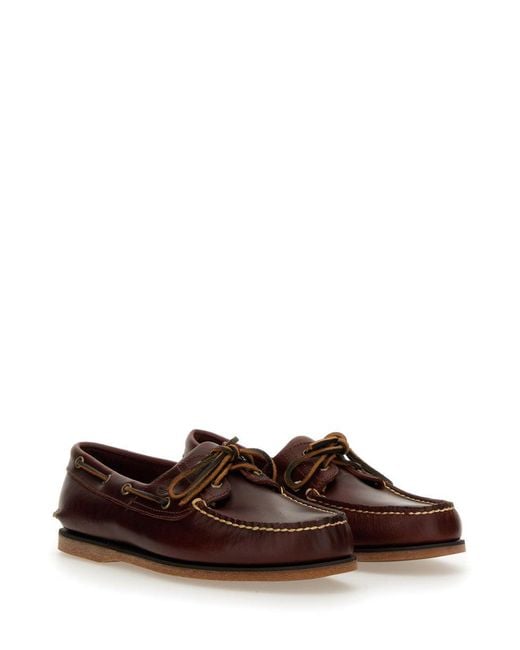 Timberland Brown Smooth Leather Sneakers for men