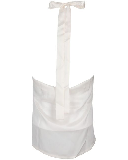 LA ROSE White Tank Top Silk