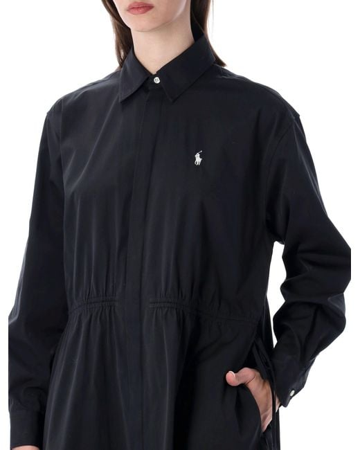 Polo Ralph Lauren Black Long Sleeve Shirt Dress