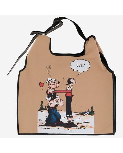 Anita Bilardi Red Leather And Wool Shoulder Bag With Popeye Pattern