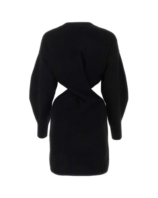 McQueen Black Wool Blend Dress