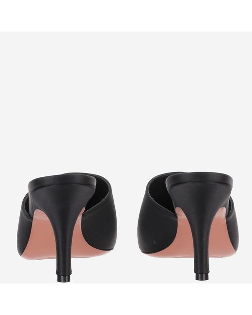 AMINA MUADDI Black Mules Jamie Satin