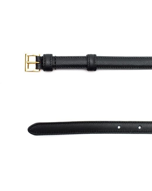 Prada Black 1Cm Saffiano Leather Belt