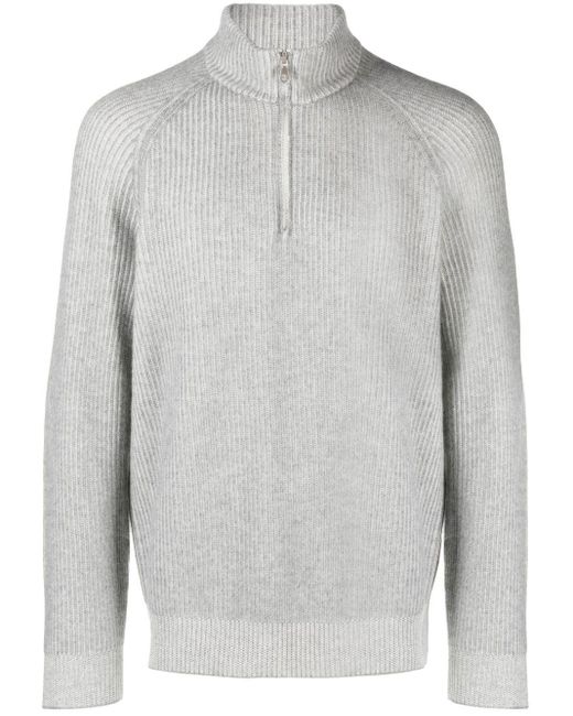Brunello Cucinelli Gerippter Rollkragenpullover in Gray für Herren