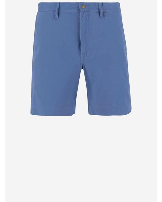Shorts Di Miscela Di Cotone Stretch di Polo Ralph Lauren in Blue da Uomo