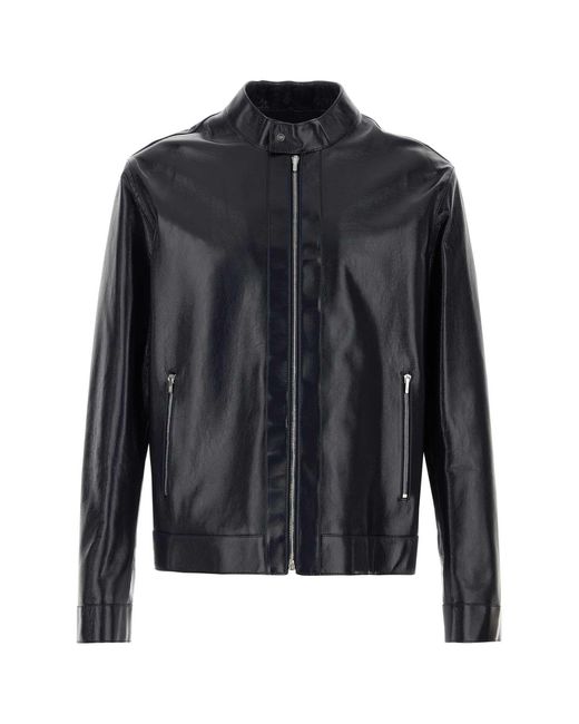 Fendi Black Leather Jackets for men