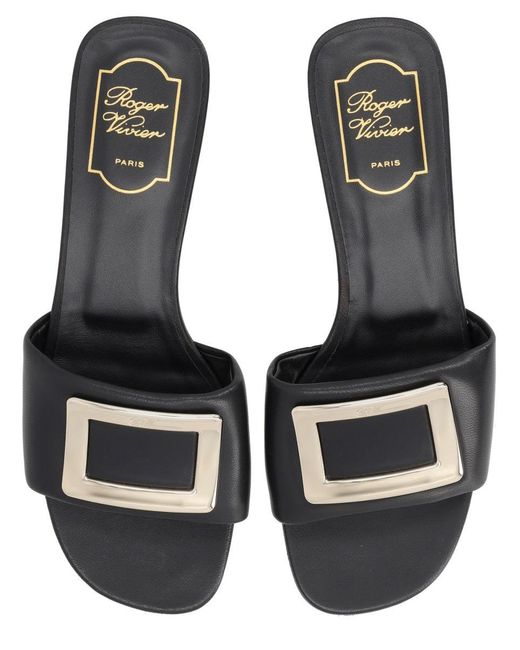 Roger Vivier White Mule Sandal Belle Leather