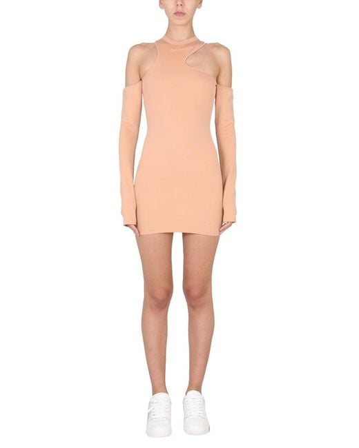 Off-White c/o Virgil Abloh Pink Asymmetric Mini Dress