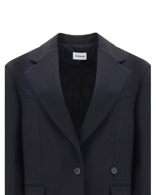 P.A.R.O.S.H. Blue Wool Single-Breasted Blazer Jacket