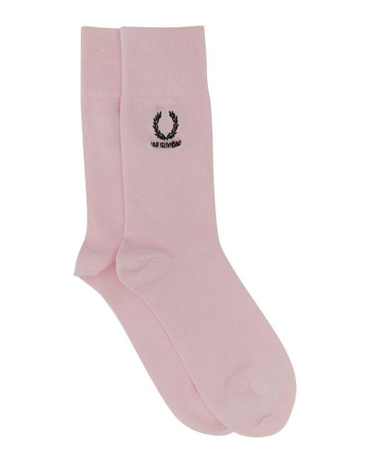 Fred Perry Pink Socks With Logo Embroidery