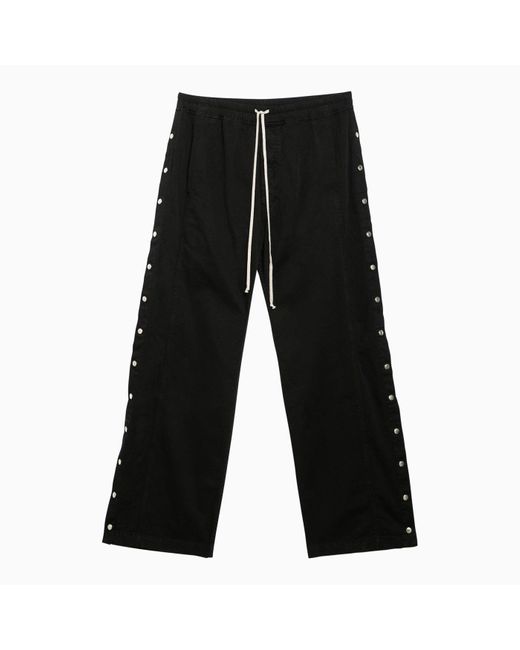 Rick Owens Black Drkshdw Wide Trousers With Metal Buttons for men