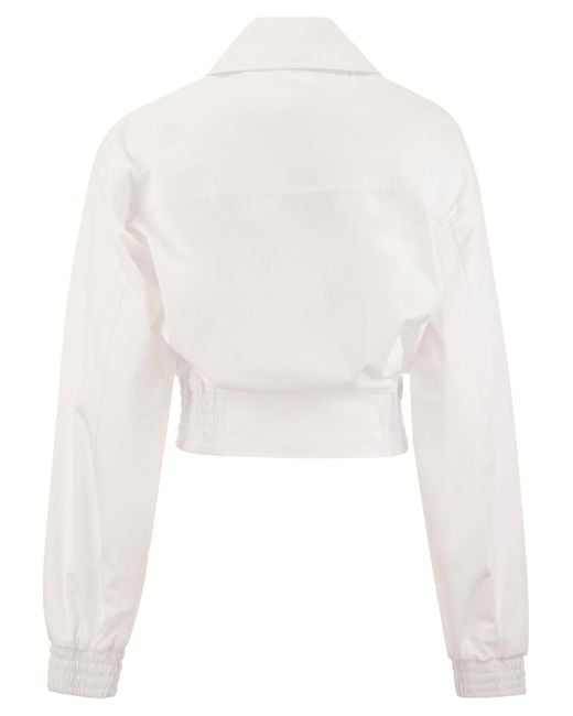 Sportmax Gala Bomber Style Boxy Shirt in het White