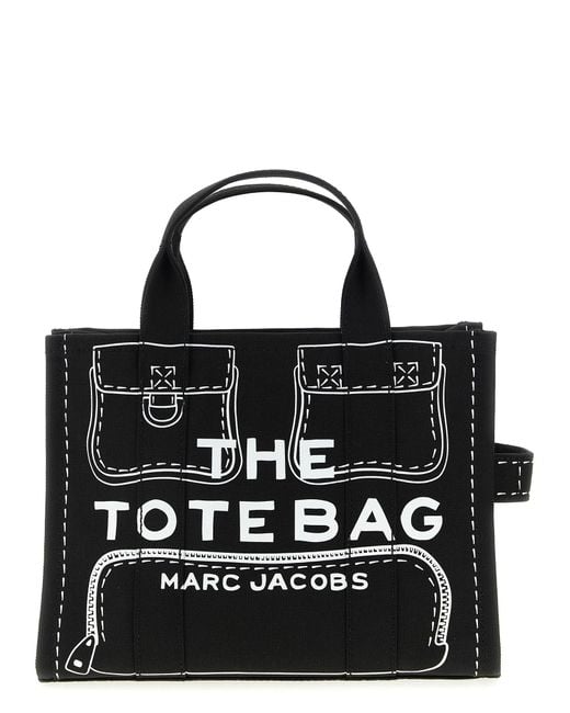 Marc Jacobs 'the Trompe L'oeil Cargo Canvas Medium' Handtas in het Black