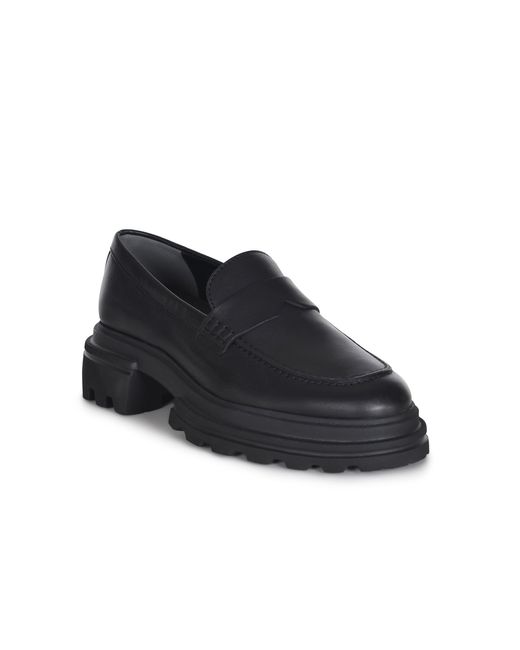 Hogan Black "10 -stöckige" Mokassins aus Leder.