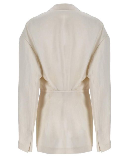 Brunello Cucinelli White Belted Jacket