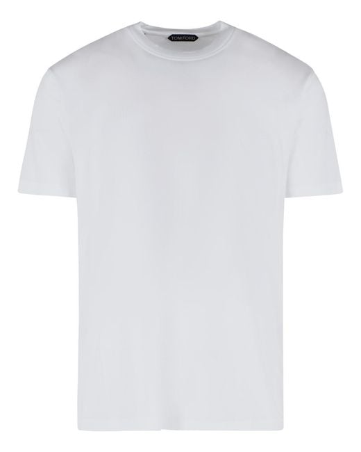 Tom Ford White Lyocell And Cotton T Shirt