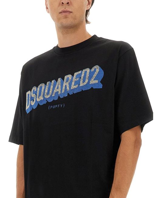 DSquared² Black T Shirt With Logo