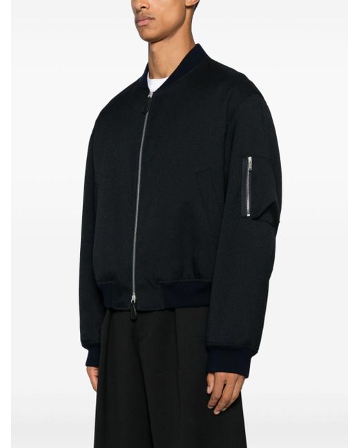 Jil Sander Black Padded Bomber Jacket for men