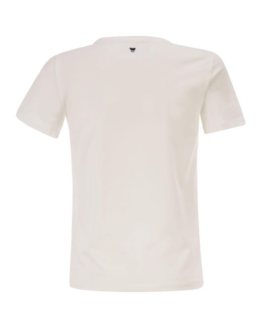 Weekend by Maxmara White Wkdmultib Basic Cotton Jersey T Shirt