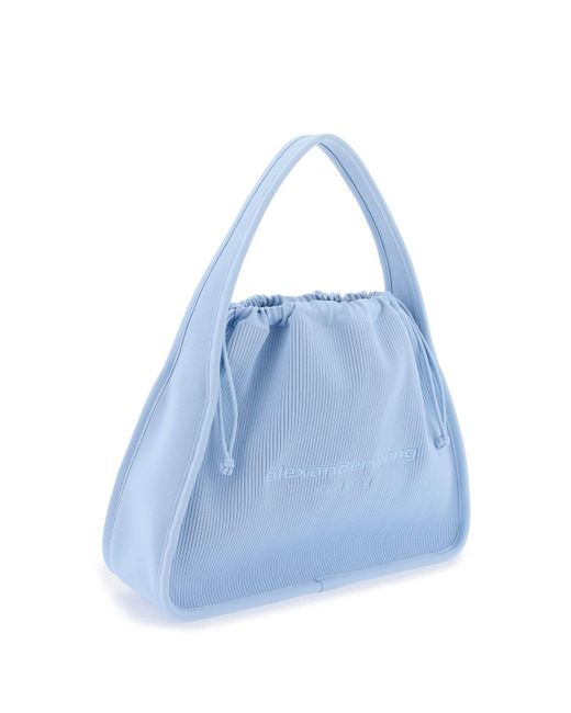 Alexander Wang Blue Große Rippen -Strick -Ryan -Handtasche