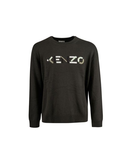 Suéter de logotipo de lana KENZO de hombre de color Black