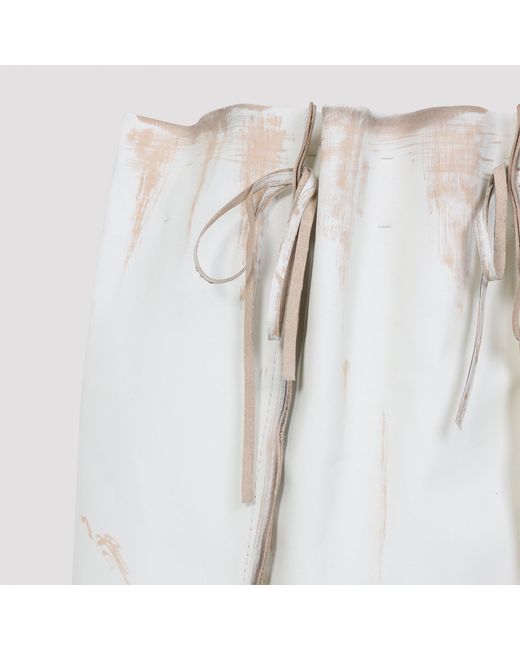 Prada Kalfsleren Midi-rok in het White
