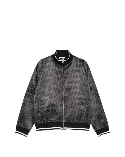 Gcds Black Full Zip Nylon "Monogram Logo" Jacket