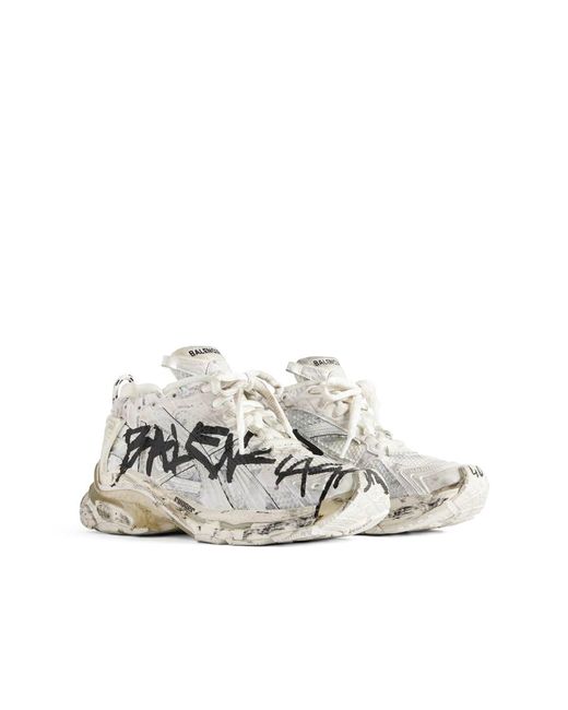 Balenciaga Gray Runner Graffiti Sneakers