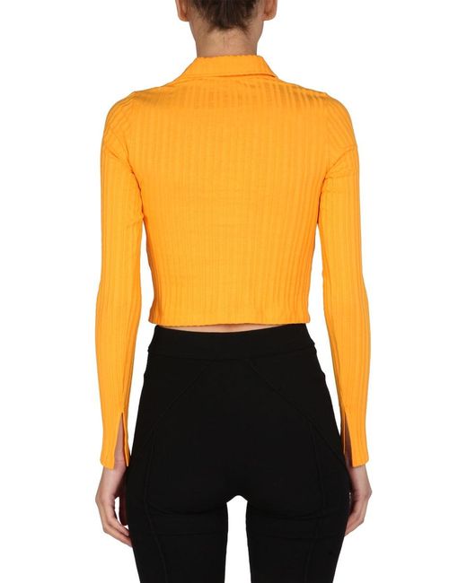 Helmut Lang Orange Cropped Polo