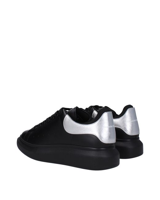 McQueen Black Oversized Leather Sneakers for men