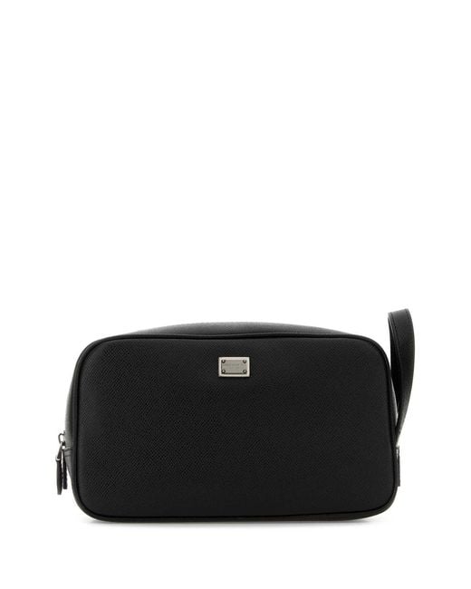 Dolce & Gabbana Black Leather Beauty Case for men
