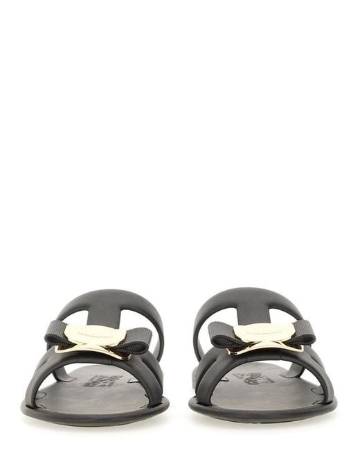 Ferragamo Black Solid New Vara Sandals