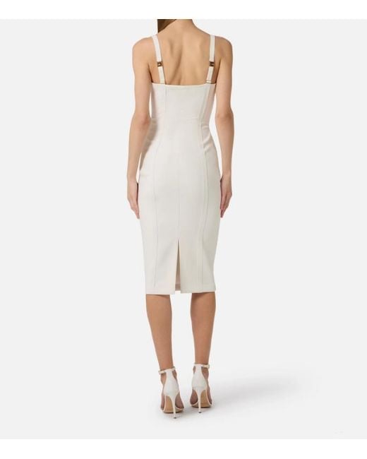 Elisabetta Franchi White Dress With Raw Cut Fabric