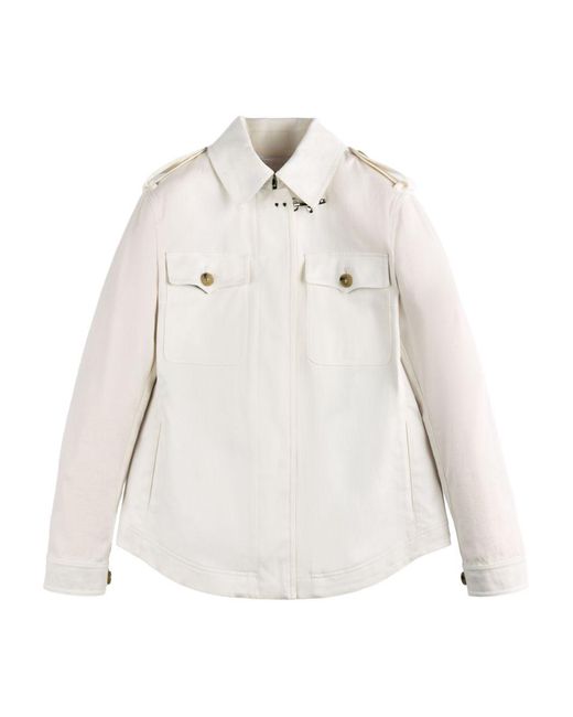Fay White Cotton Shirt Jacket