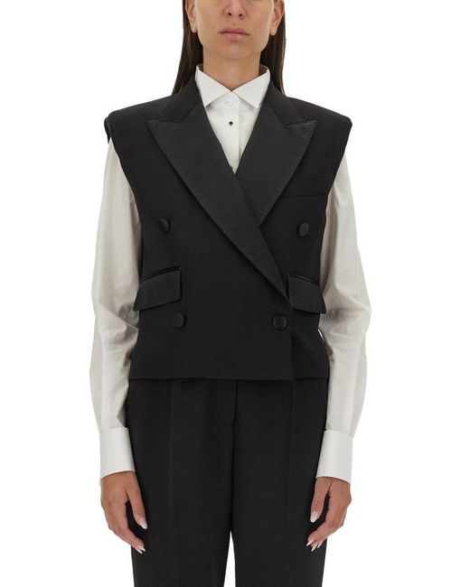 Dolce & Gabbana Black Double-Breasted Sleeveless Jacket