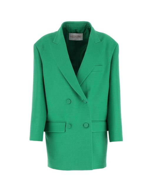 Valentino Garavani Green Crepe Couture Oversize Blazer