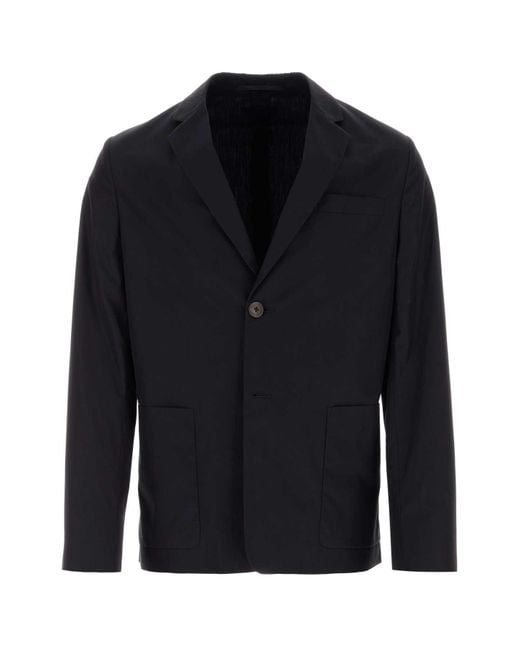 Prada Blue Midnight Cotton Blazer for men