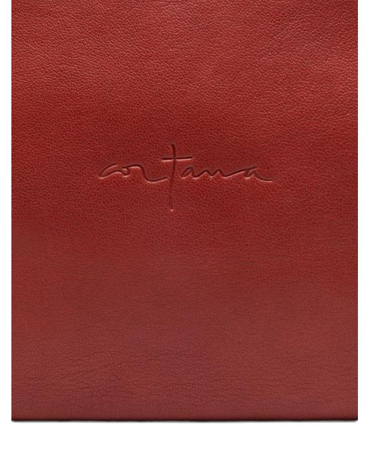 Cortana Red Delhi Large Leather Clutch