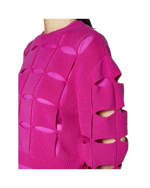 Valentino Pink Ausschneiden Wollpullover