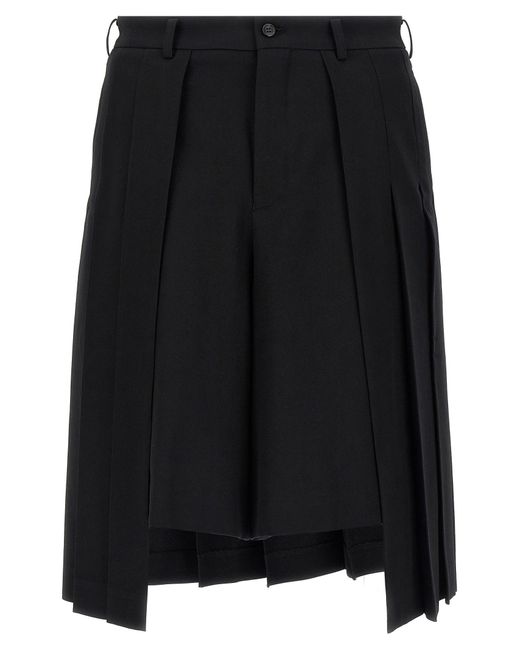 Comme des Garçons Black Plissierte Bermuda -Shorts