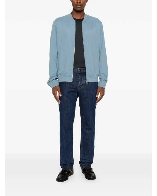 Montecore Blue Zip-Up Bomber Jacket