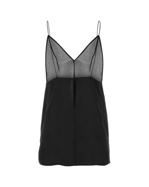 Khaite Black Silk Talsie Top