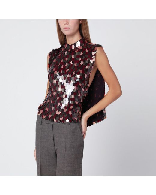 Dries Van Noten Brown Sequinned Top