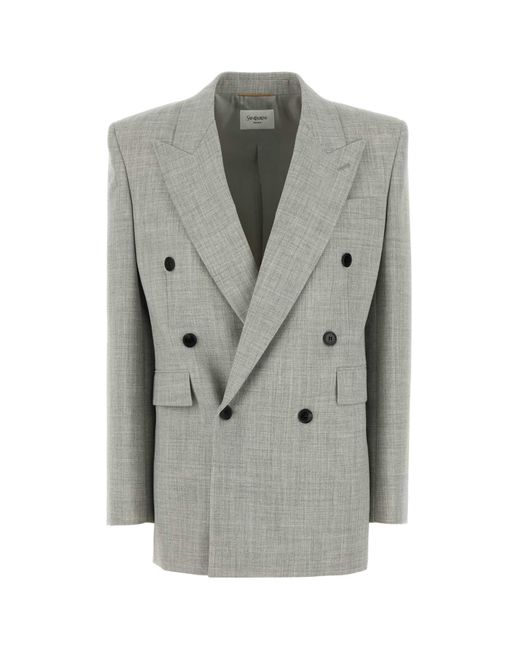 Saint Laurent Gray Wool Blazer