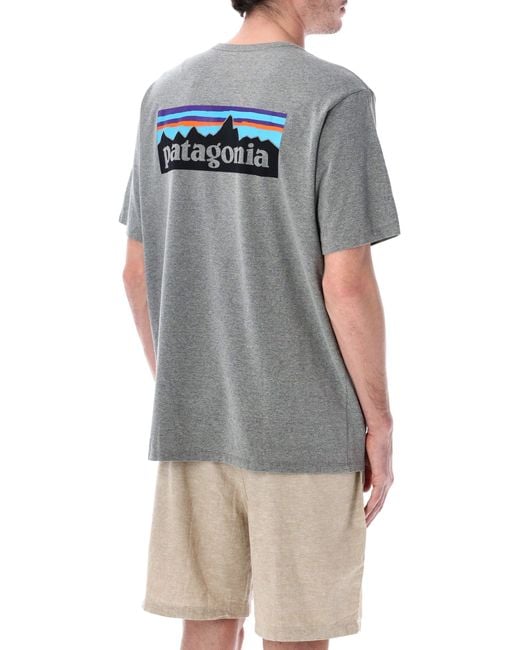 Patagonia Gray P-6 Logo Responsibili-Tee for men