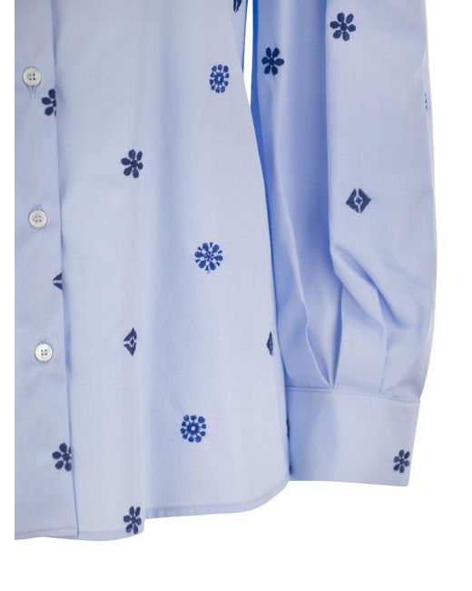 ViLLar Camisa de algodón bordado Weekend by Maxmara de color Blue