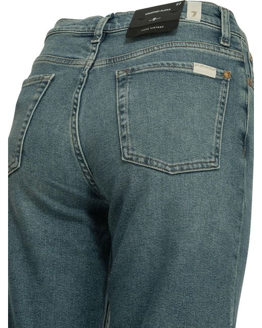 7 For All Mankind Blue Cotton Modal Elastomultiester Elastane Jeans