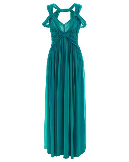 Alberta Ferretti Blue Chiffon Dress